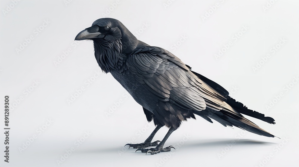 Naklejka premium crow isolated in 3d on white background