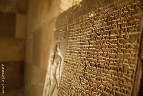 Ancient Cuneiform Script Stone Tablet photo