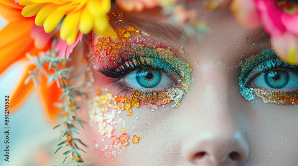 Bold Festival Makeup Artistry Close-Up