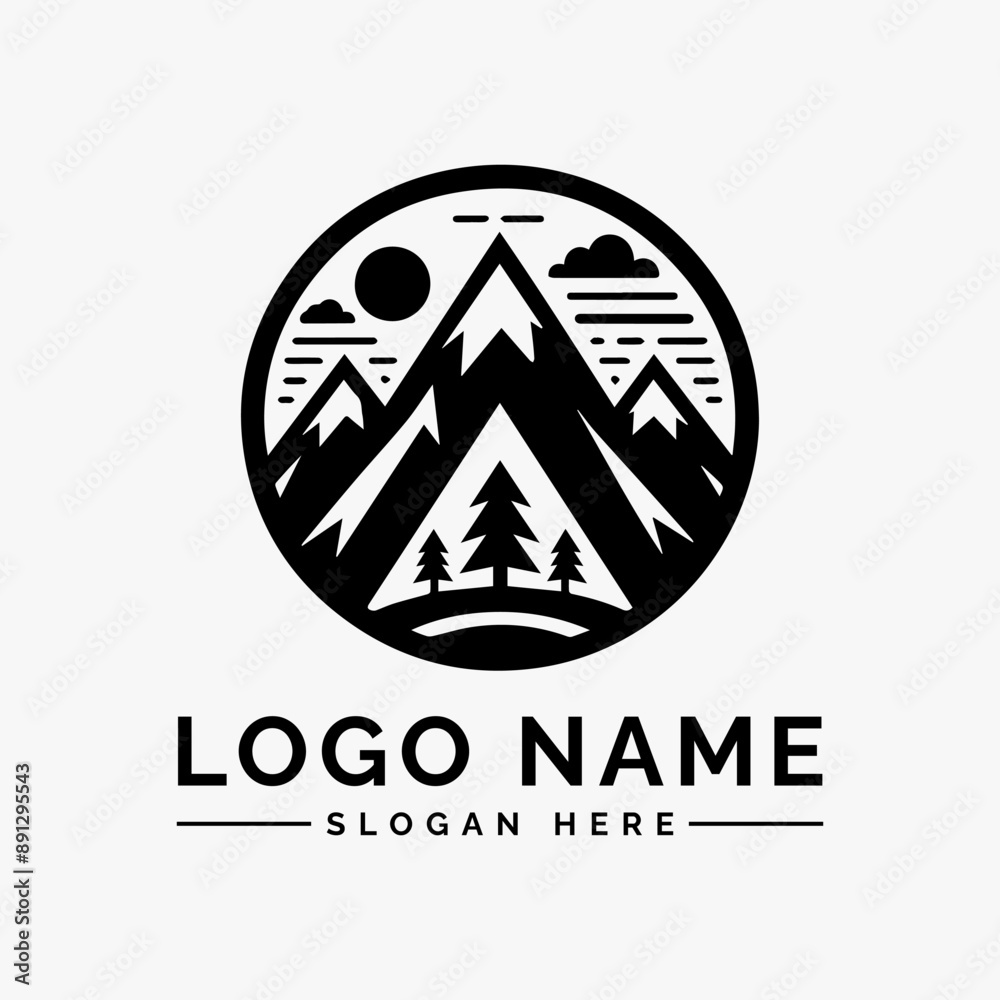 adventure mountain vector logo design adventure mountain vector logo design