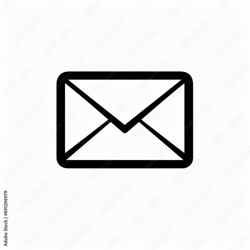 Simple Black and White Envelope Icon for Email and Communication Concepts. Simple Black and White Envelope Icon for Email and Communication Concepts.