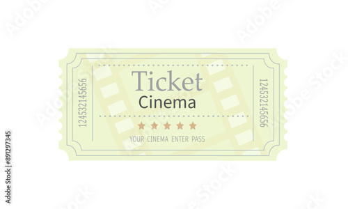 Ticket template design isolated on white 