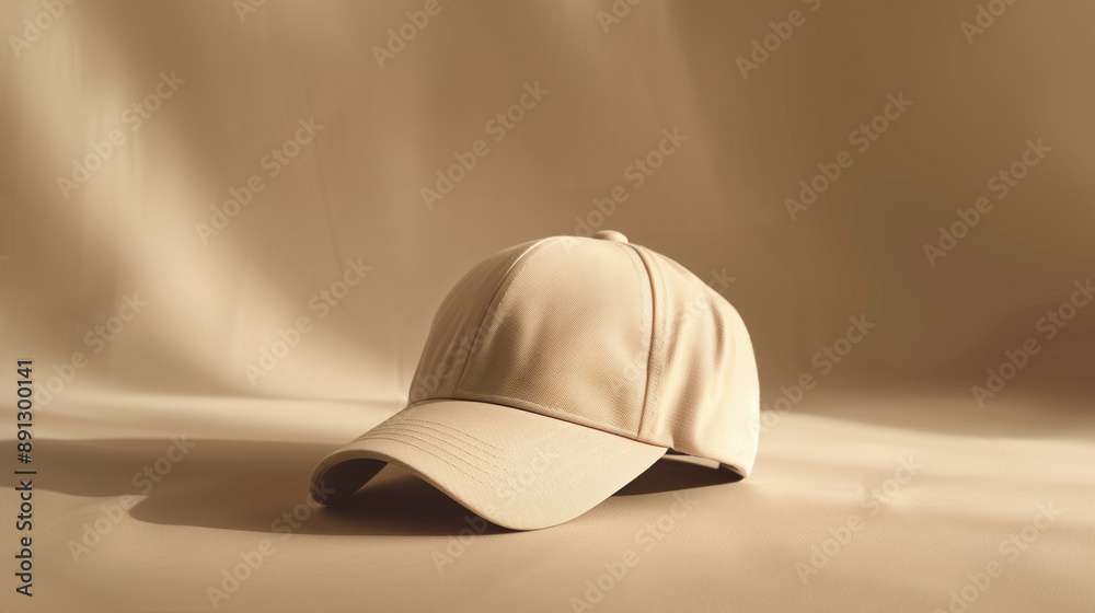 Fototapeta premium Modern Baseball Cap on Minimalist Background