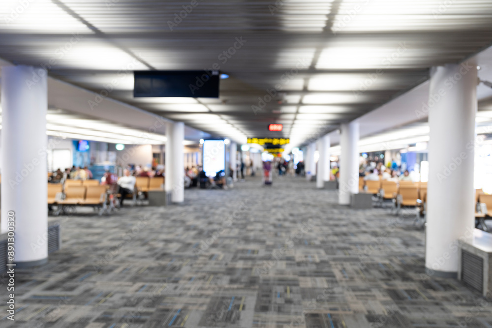Blurred abstract background of people in airport platform, travel concept Blurred abstract background of people in airport platform, travel concept
