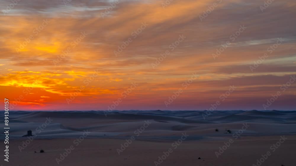 4K Time lapse of sunset sunrise with beautiful cloud color in the oasis desert sand dune.
4K Time lapse of sunset sunrise with beautiful cloud color in the oasis desert sand dune.