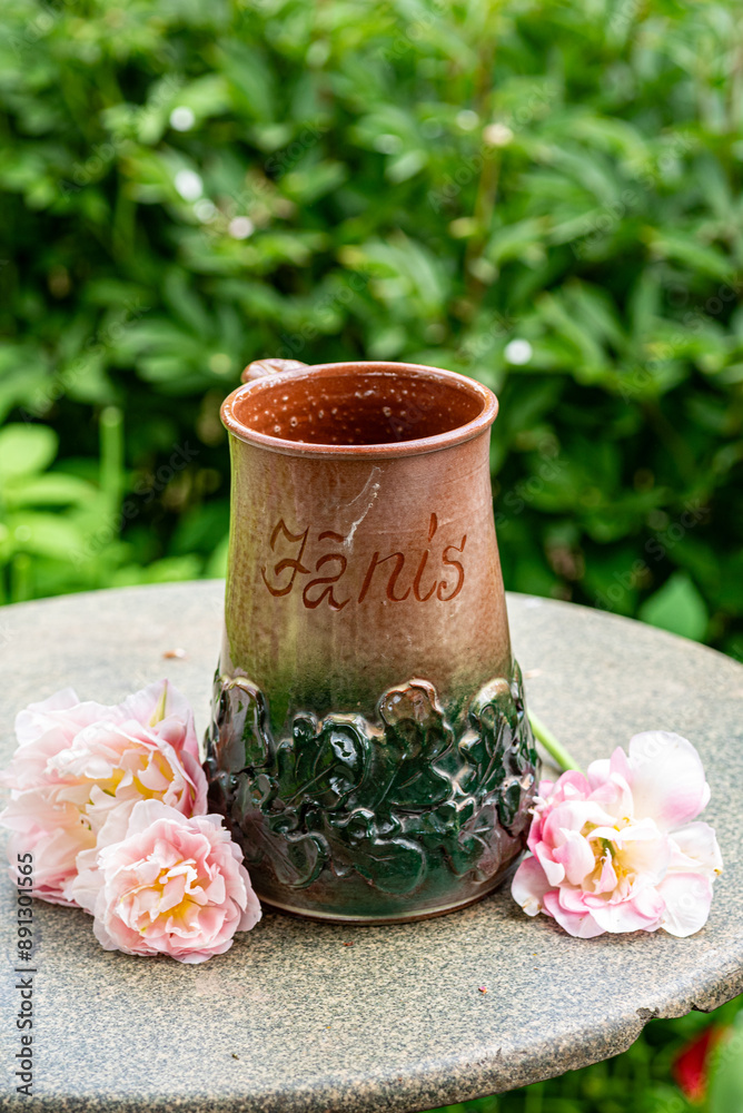 still life with a clay vase, decorative clay dishes, handmade, craftsman concept, interior items, decor still life with a clay vase, decorative clay dishes, handmade, craftsman concept, interior items, decor