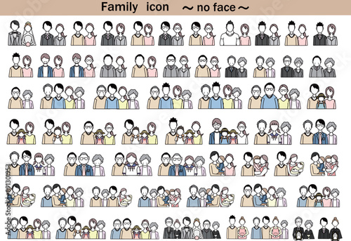 アイコン　家族 カオナシ