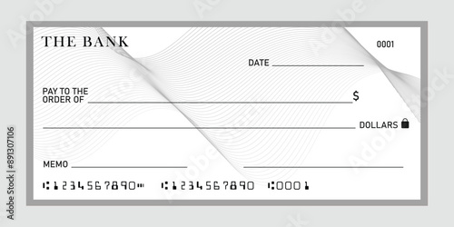 Blank template check payment bill