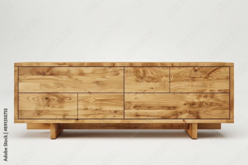 Wooden cabinet standing on white background in studio Wooden cabinet standing on white background in studio