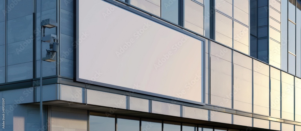 Obraz premium Blank Billboard on Modern Building Facade
