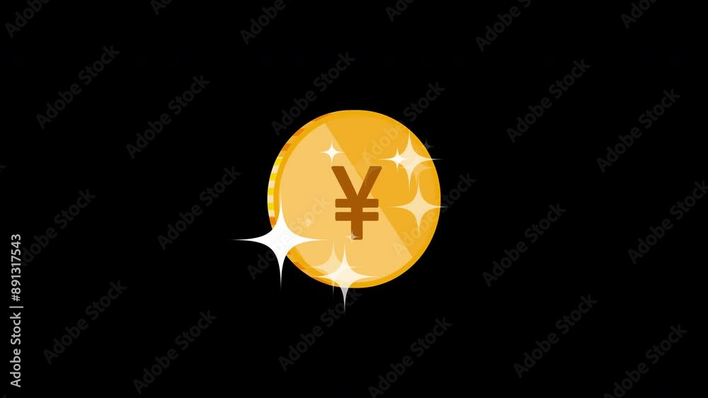 Shiny Gold Yen Coin Illustration Animation Shiny Gold Yen Coin Illustration Animation