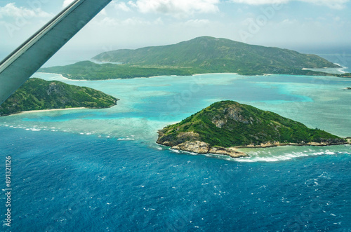 Spectacular aerial view on Lizard Island on Great Barrier Reef, Queensland, Australia. Great Barrier Reef¬†is the worlds largest coral reef system