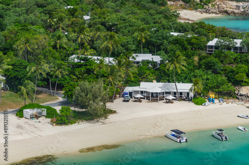 Spectacular aerial view on Lizard Island on Great Barrier Reef, Queensland, Australia. Great Barrier Reef¬†is the worlds largest coral reef system