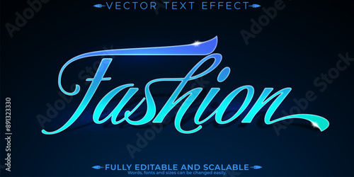 Fashion text effect, editable trend and chic customizable font style