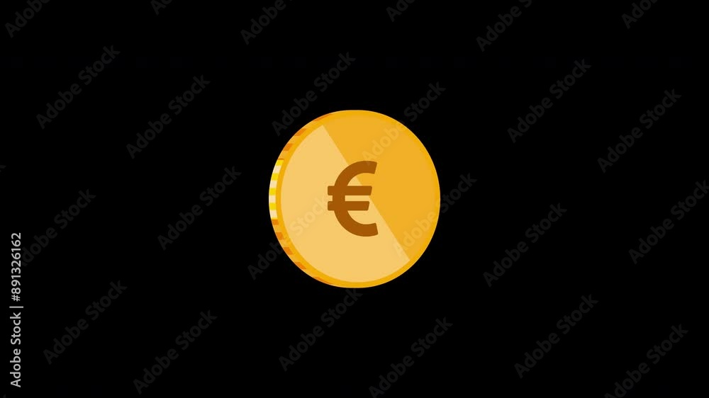 Euro Coin Digital Illustration Animation Euro Coin Digital Illustration Animation