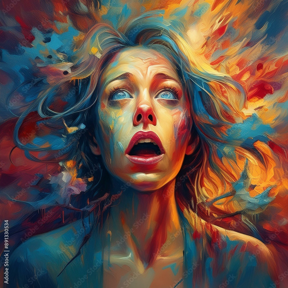 Fototapeta premium panic emotions and feelings