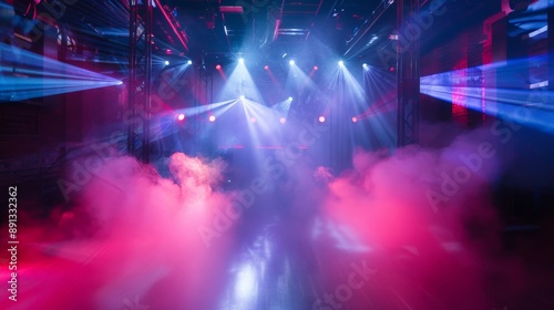 Smoky scene in a nightclub with dynamic lighting and lasers © Lakkhana