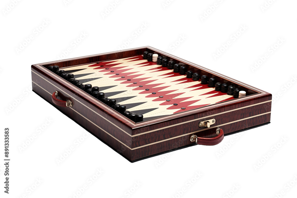 A Classic Backgammon Set Ready for a Game on a Clear PNG or White Background. A Classic Backgammon Set Ready for a Game on a Clear PNG or White Background.