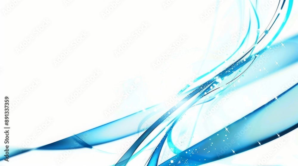 Blue Tech Luminescence: 1080P High Precision Curve Light Effect Background with Simple and Elegant Design, Ideal for Graphic Design and Technology-Themed Presentations