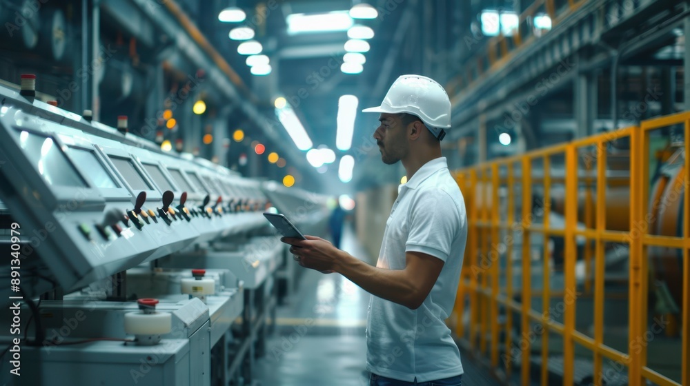 The worker in the factory The worker in the factory