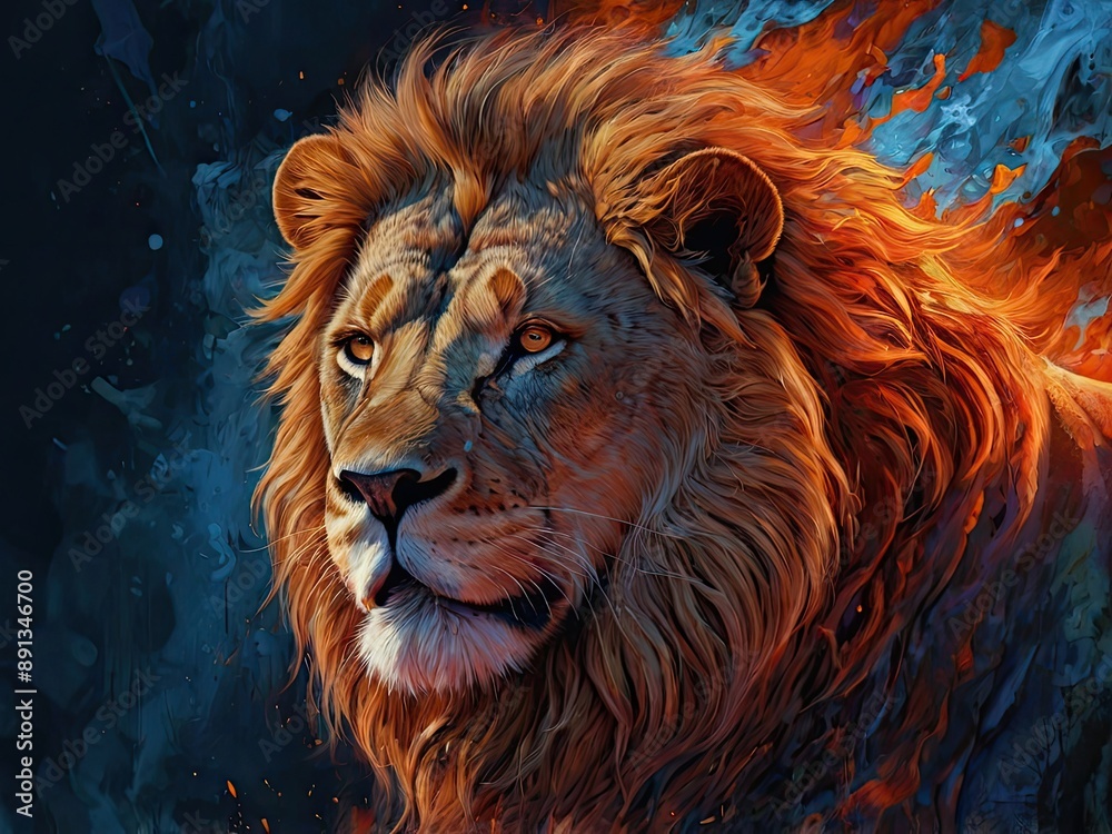 Fototapeta premium Animal tiger leopard lion forest wallpaper