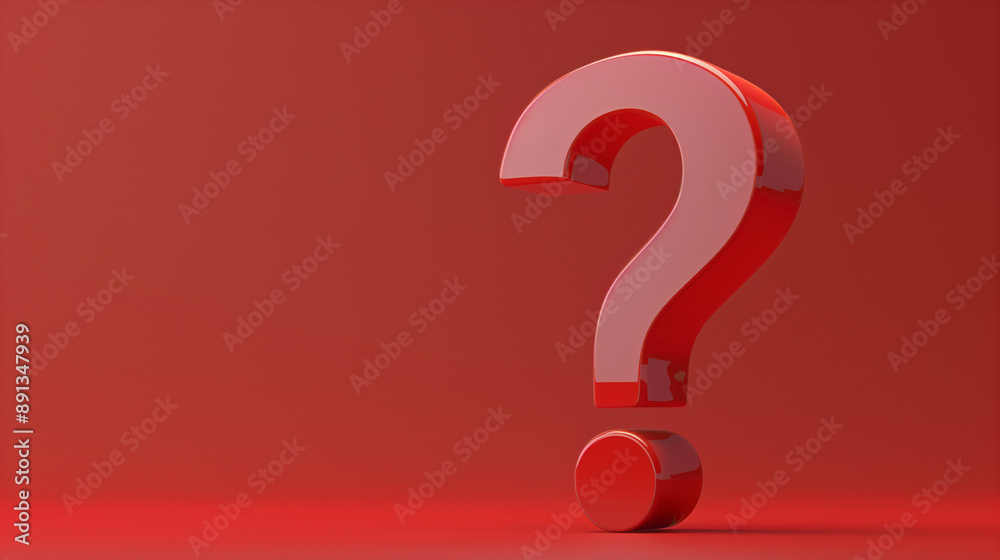 3d render of simple question mark on red background 3d render of simple question mark on red background