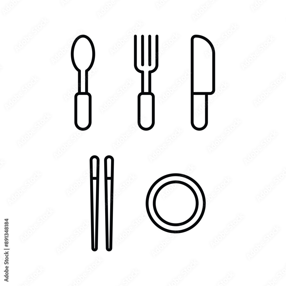 VECTOR CUTLERY SET KITCHEN ICON