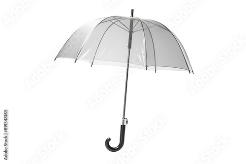 A Clear Umbrella Awaits The Rain's Embrace on a Clear PNG or White Background.