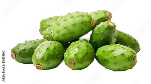 a pile of green prickes on a white background