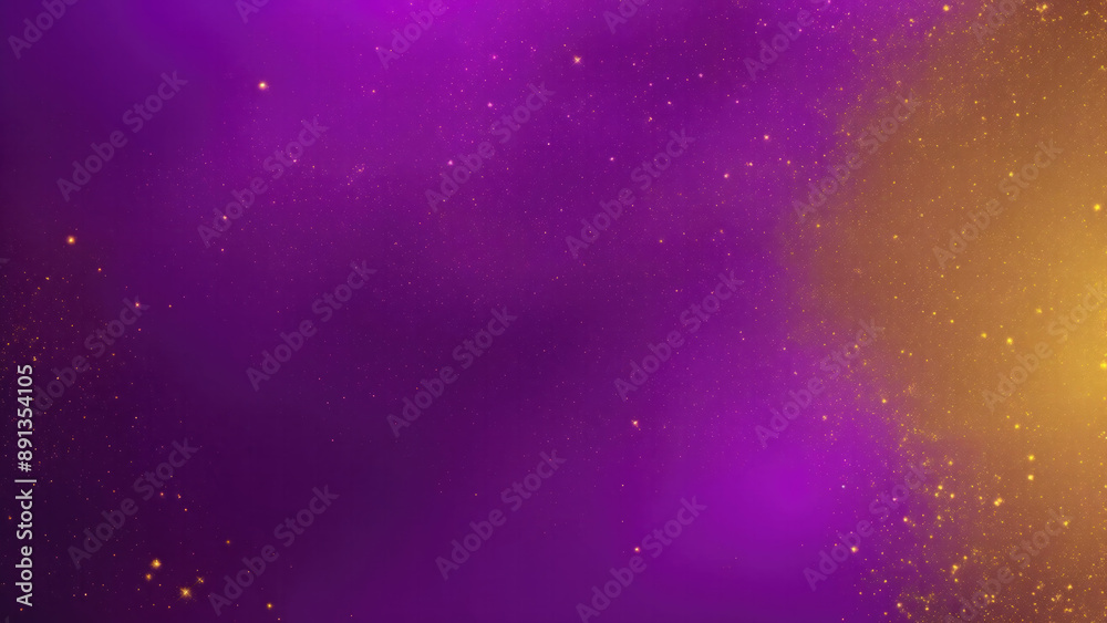 Fototapeta premium Abstract magic gold dust over Purple Beautiful golden art background