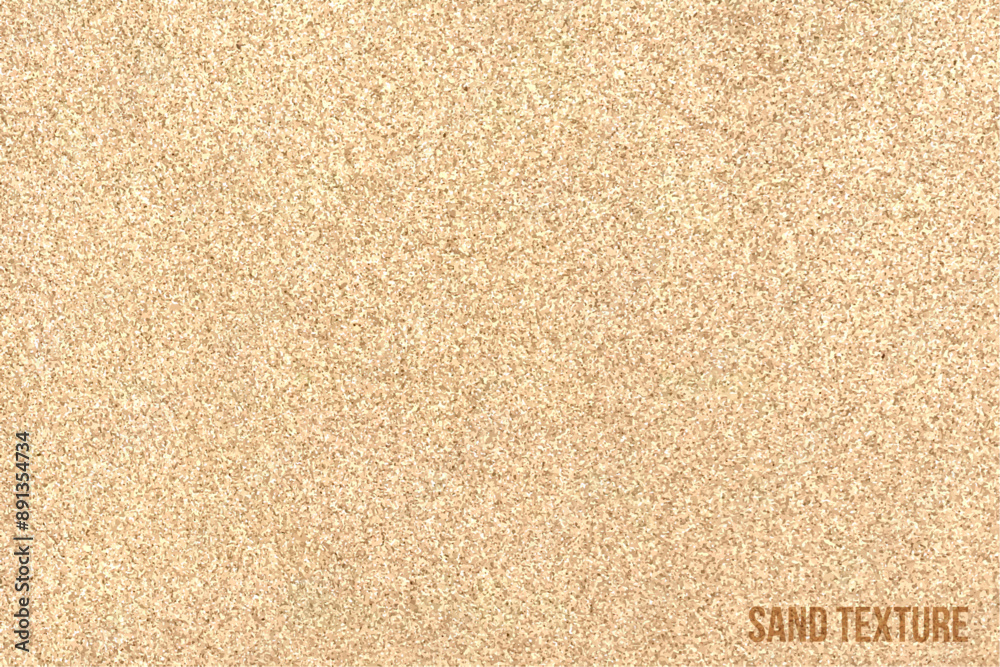 Sand texture background. Sandy beach pattern near sea. Desert ground. Fine granular realistic seamless vector illustration. Endless beige beach dune.
