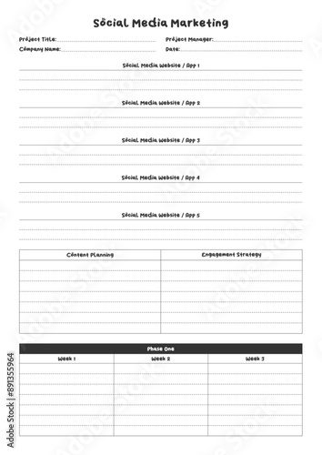 Marketing Planning Page Planner Sheets efficient way to organize & track their marketing activities

