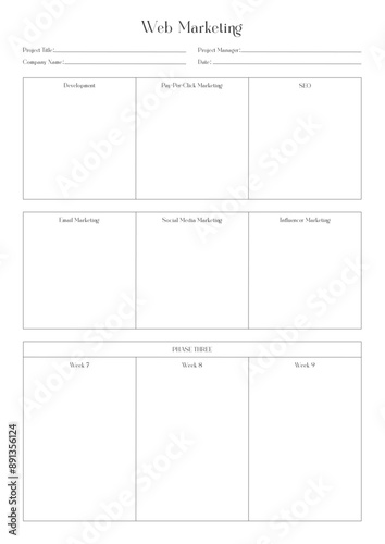 Marketing Planning Page Planner Sheets efficient way to organize & track their marketing activities

