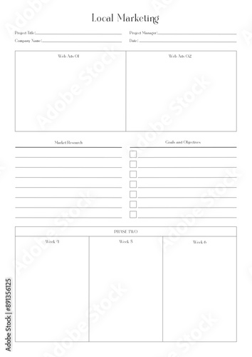 Marketing Planning Page Planner Sheets efficient way to organize & track their marketing activities
