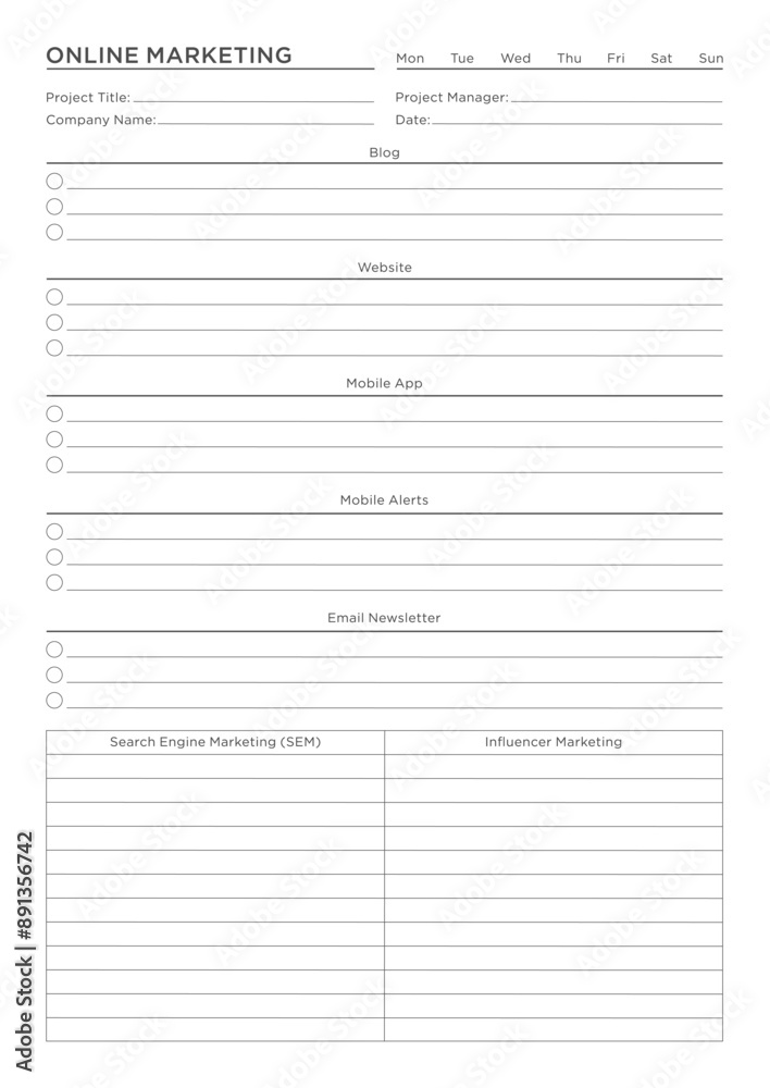 Marketing Planning Page Planner Sheets efficient way to organize & track their marketing activities
Marketing Planning Page Planner Sheets efficient way to organize & track their marketing activities