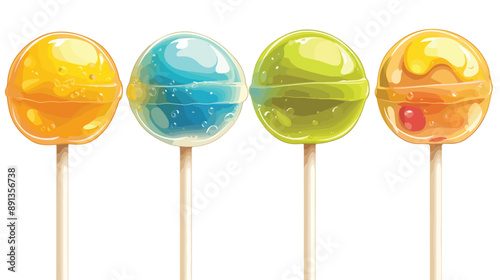 REALISTIC LOLLIPOPS CANDIES vector