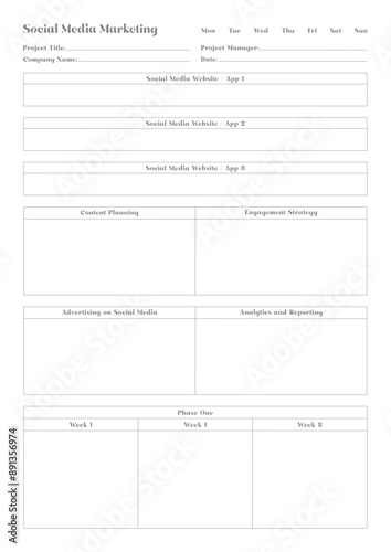 Marketing Planning Page Planner Sheets efficient way to organize & track their marketing activities
