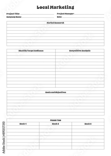 Marketing Planning Page Planner Sheets efficient way to organize & track their marketing activities
