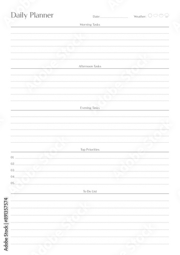 Versatile Generic Planning Pages and Planner Sheets Design Template for daily, weekly, and monthly organization for organizing daily routines and personal goals 