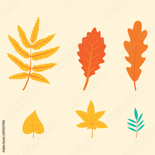 The elements of the autumn background are hand-drawn. Vector.