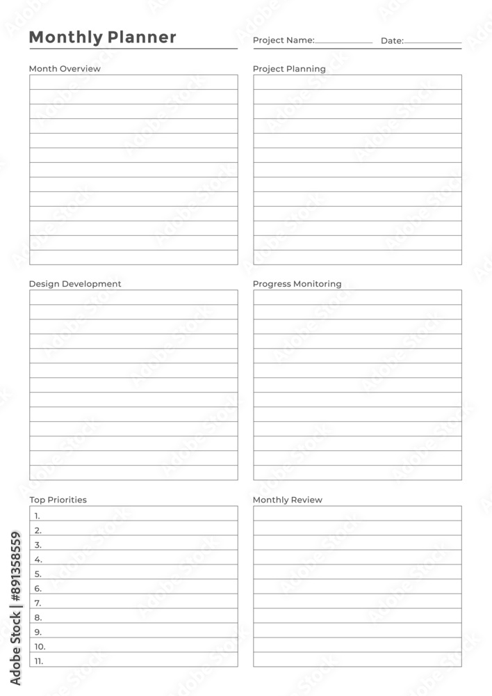 Versatile Generic Planning Pages and Planner Sheets Design Template for daily, weekly, and monthly organization for organizing daily routines and personal goals
Versatile Generic Planning Pages and Planner Sheets Design Template for daily, weekly, and monthly organization for organizing daily routines and personal goals