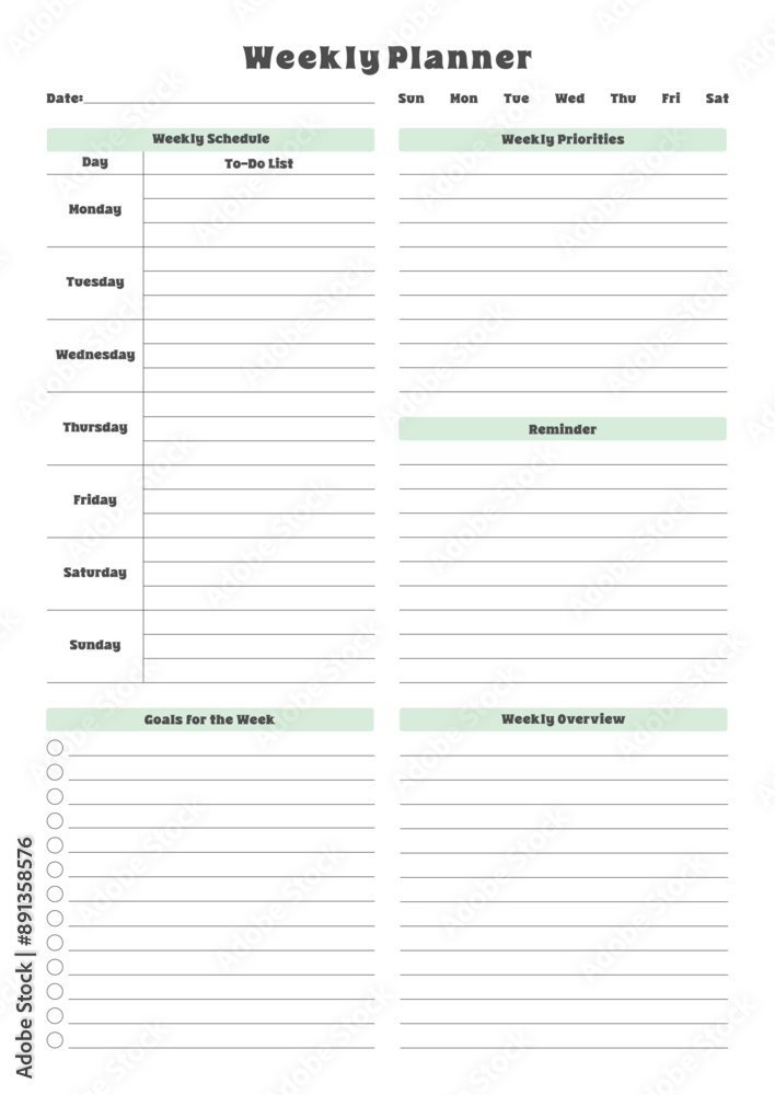 Versatile Generic Planning Pages and Planner Sheets Design Template for daily, weekly, and monthly organization for organizing daily routines and personal goals
Versatile Generic Planning Pages and Planner Sheets Design Template for daily, weekly, and monthly organization for organizing daily routines and personal goals