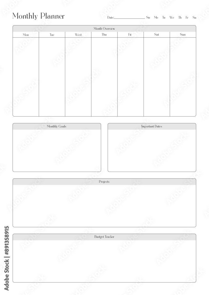 Versatile Generic Planning Pages and Planner Sheets Design Template for daily, weekly, and monthly organization for organizing daily routines and personal goals
Versatile Generic Planning Pages and Planner Sheets Design Template for daily, weekly, and monthly organization for organizing daily routines and personal goals