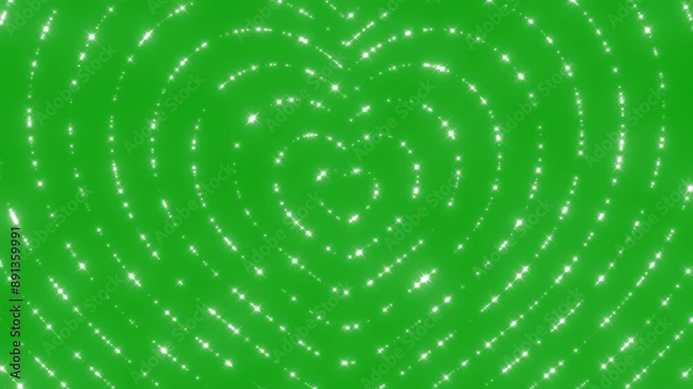 Glitter sparkle animated green screen, 4K Chroma key 3d animation. White shining dust light. Bokeh light lights effect background. Glowing stars sparkle. Concept: valentine's, mother's day, marriage