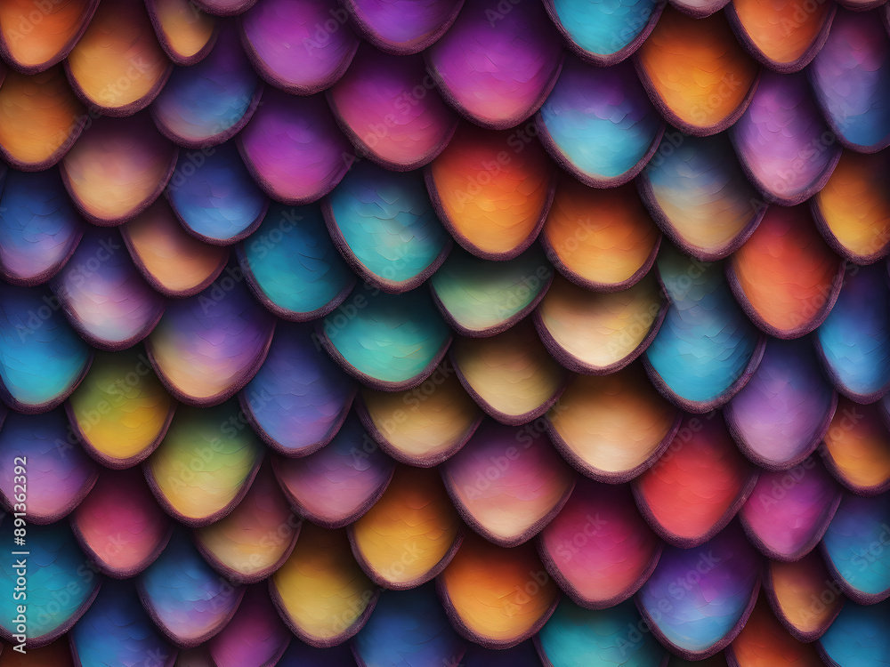 Dragon scale texture background with iridescent colors