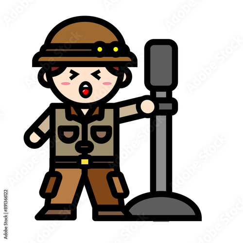 archaeological boy is singing