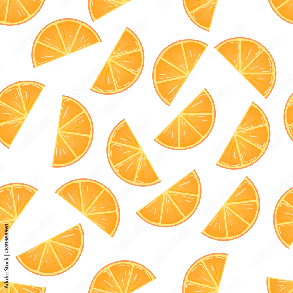 Seamless background with orange slices