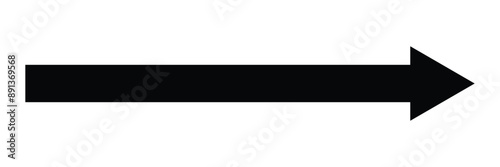 Horizontal long straight arrow signs. Black pointer, direction, position symbol and double arrow icon isolated on white background. Vector Illustration