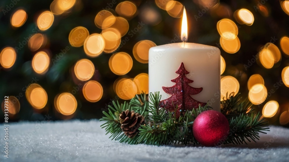 christmas decoration with candle and decorations christmas decoration with candle and decorations