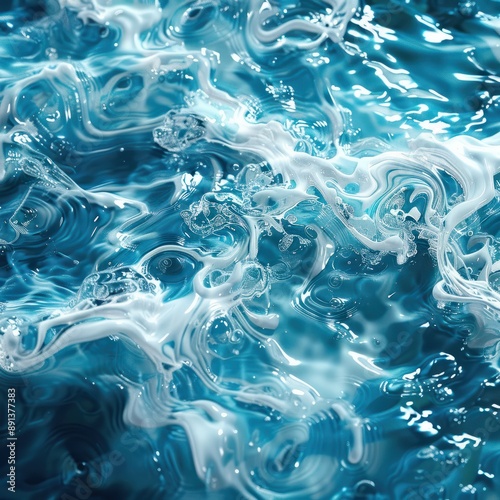 Abstract water ocean wave, blue, aqua, teal texture. Blue and white water wave web banner Graphic Resource as background for ocean wave abstract. Backdrop for copy space text